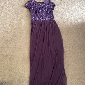 Purple Sequin Adrianna Papell Gown